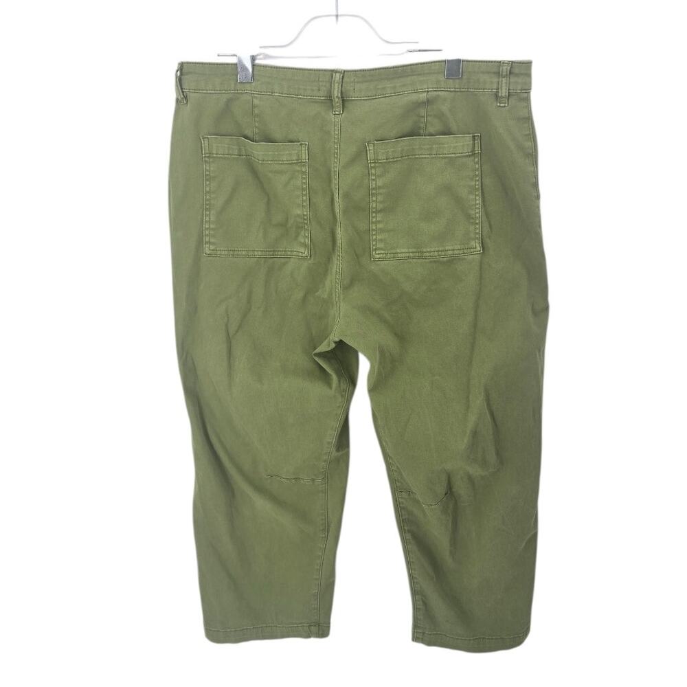 KUT From The Kloth Ashton Barrel Leg Crop Twill Utility Pants Green Jeans 16 - Picture 3 of 8
